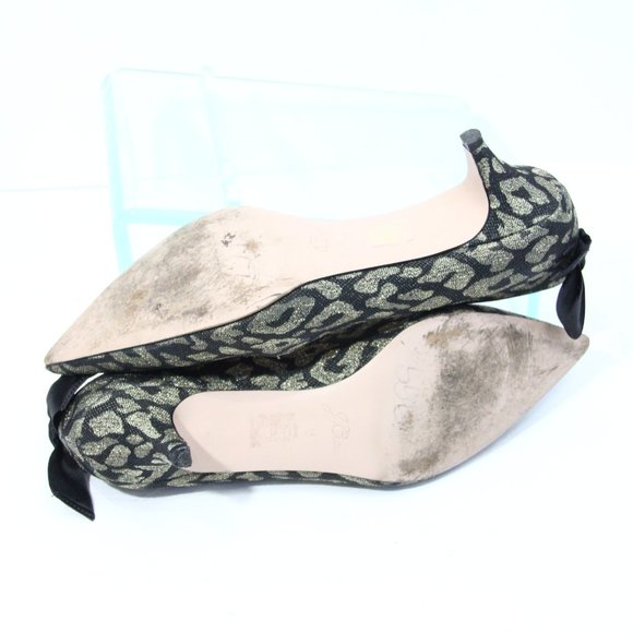 J Crew Animal Print Kitten Heel sz 12 Women Dulci Pumps Shoes Bow Pointed Toe - Picture 8 of 9